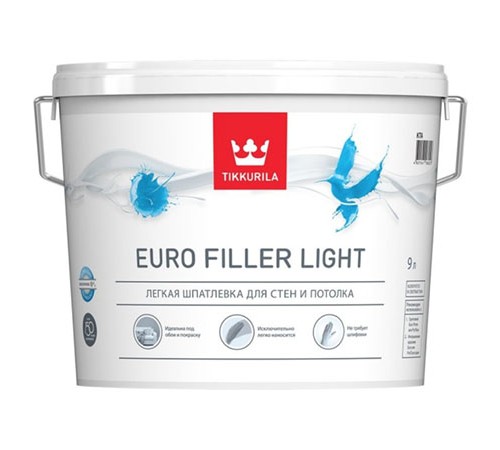 TIKKURILA EURO FILLER LIGHT KTA шпаклевка легкая (9л) TIKKURILA EURO FILLER LIGHT KTA шпаклевка легкая (9л)