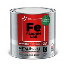 FERRUM LAB / ФЕРРУМ ЛАБ грунт-эмаль по ржавчине 3 в 1 молотковая, зеленый (0,75л)
