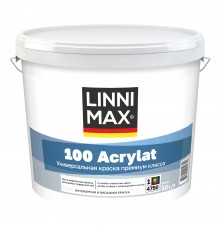 LINNIMAX 100 ACRYLAT / ЛИННИМАКС 100 АКРИЛАТ краска для фасадов и интерьеров акриловая износостойкая для внутренних и наружных работ база 1 (10л)