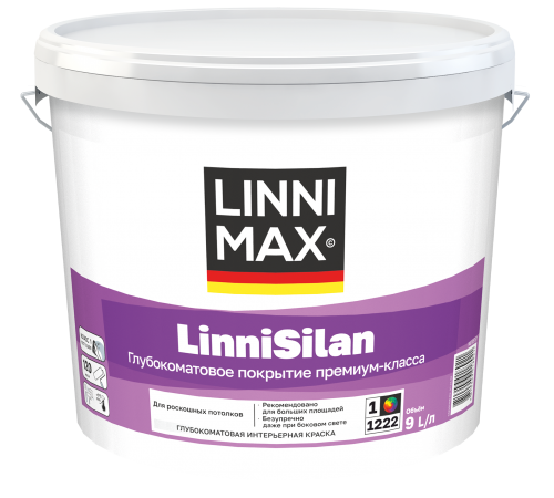 LINNIMAX LINNISILAN / ЛИННИМАКС ЛИННИСИЛАН краска водно-дисперсионная для внутренних работ база 1 (9л) LINNIMAX LINNISILAN / ЛИННИМАКС ЛИННИСИЛАН краска водно-дисперсионная для внутренних работ база 1 (9л)