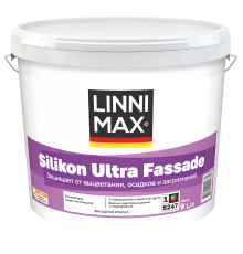 LINNIMAX SILIKON ULTRA FASSADE / ЛИННИМАКС СИЛИКОН УЛЬТРА ФАССАД краска фасадная водно-дисперсионная акриловая для минеральных поверхностей матовая база 1 (9л)