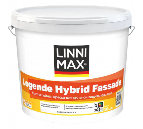LINNIMAX LEGENDE HYBRID FASSADE / ЛИННИМАКС ЛЕГЕНДЕ ГИБРИД ФАССАДЕ краска фасадная силикон-модифицированная толстослойная стойкая к выцветанию для наружных работ база 3 (9,4л) LINNIMAX LEGENDE HYBRID FASSADE / ЛИННИМАКС ЛЕГЕНДЕ ГИБРИД ФАССАДЕ краска фасадная силикон-модифицированная толстослойная стойкая к выцветанию для наружных работ база 3 (9,4л)
