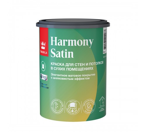 TIKKURILA HARMONY SATIN (JOKER) / ТИККУРИЛА ГАРМОНИЯ САТИН (ДЖОКЕР) краска для стен и потолков акриловая матовая база C 0,9л