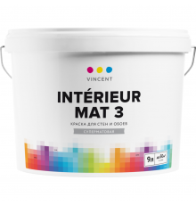 VINCENT I 3 краска акрилатная для внутренних работ, мат, баз А (9л)