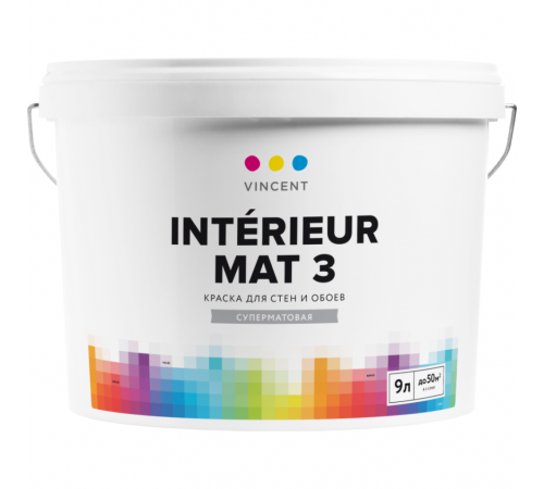 VINCENT I 3 краска акрилатная для внутренних работ, мат, баз А (9л)