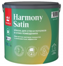 TIKKURILA HARMONY SATIN (JOKER) краска для стен и потолков акриловая, 1 класс, мат, база А (2,7л)