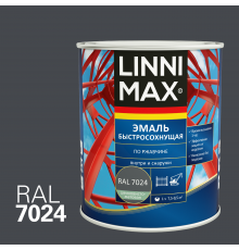 LINNIMAX / ЛИННИМАКС грунт-эмаль алкидная быстросохнущая по ржавчине для наружных и внутренних работ шелковисто-матовая, серый графит RAL 7024, 0,75л