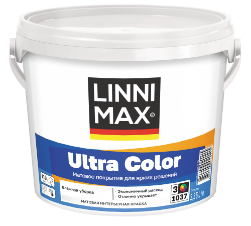 LINNIMAX ULTRA COLOR / ЛИННИМАКС УЛЬТРА КОЛОР краска для стен потолков обоев водно-дисперсионная латексная для внутренних работ матовая база 3 (2,35л) LINNIMAX ULTRA COLOR / ЛИННИМАКС УЛЬТРА КОЛОР краска для стен потолков обоев водно-дисперсионная латексная для внутренних работ матовая база 3 (2,35л)