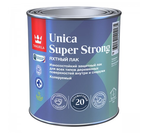TIKKURILA UNICA SUPER STRONG EP лак универсальный, износостойкий, полуматовый (0,9л)