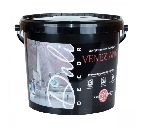 DALI-DECOR VENEZIANO / ДАЛИ ДЕКОР ВЕНЕЦИАНО декоративная штукатурка акриловая белый 7 кг DALI-DECOR VENEZIANO / ДАЛИ ДЕКОР ВЕНЕЦИАНО декоративная штукатурка акриловая белый 7 кг