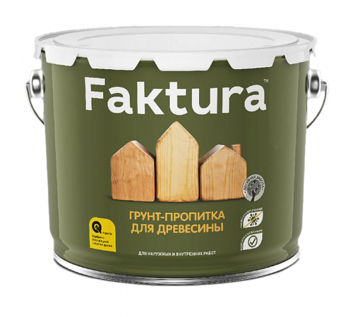 FAKTURA / ФАКТУРА грунт-пропитка для дерева на водн.основе с защитой от биопоражения, для вн/нар (9л) FAKTURA / ФАКТУРА грунт-пропитка для дерева на водн.основе с защитой от биопоражения, для вн/нар (9л)