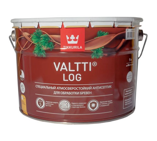 TIKKURILA EURO VALTTI LOG антисептик специальный для бревен, тик (9л)