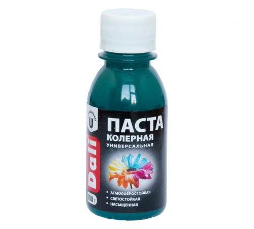 DALI / ДАЛИ паста колерная универсальная атмосферостойкая светостойкая насыщенная бирюзовый 0,1 кг DALI / ДАЛИ паста колерная универсальная атмосферостойкая светостойкая насыщенная бирюзовый 0,1 кг
