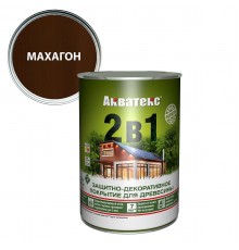 АКВАТЕКС 2 в 1 защит.-декор. покрытие для дерева, алкидное, полумат, лессирующее, махагон (0,8л)
