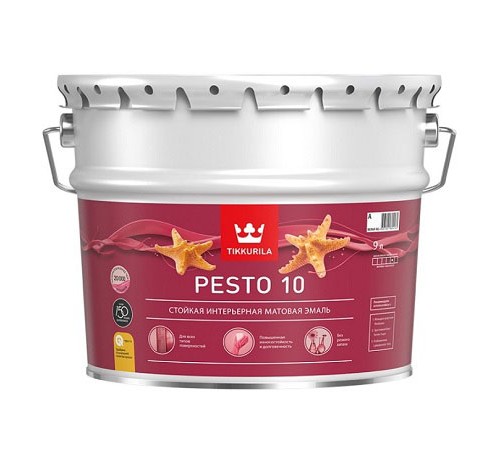 TIKKURILA EURO PESTO 10 эмаль алкидная для вн работ, мат, Баз А (9л)