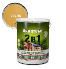 АКВАТЕКС 2 в 1 защит.-декор. покрытие для дерева, алкидное, полумат, лессирующее, сосна (20л)