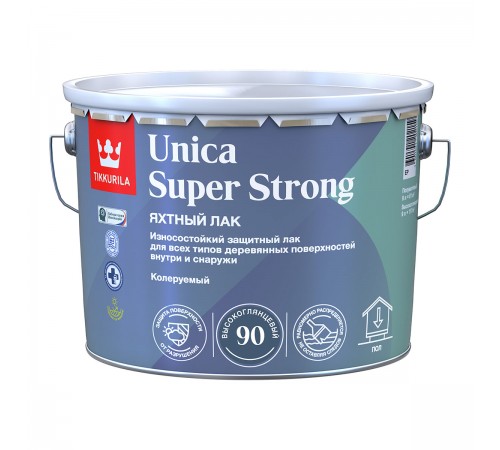 TIKKURILA UNICA SUPER STRONG EP лак универсальный износостойкий, высокоглянцевый (9л) TIKKURILA UNICA SUPER STRONG EP лак универсальный износостойкий, высокоглянцевый (9л)