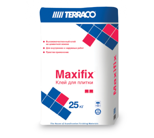 TERRACO МАКСИФИКС клей для плитки, серый (25кг) TERRACO МАКСИФИКС клей для плитки, серый (25кг)