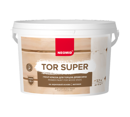 NEOMID TOR SUPER грунт-краска для окрашивания и защиты торцов древесины база C (2,7л) NEOMID TOR SUPER грунт-краска для окрашивания и защиты торцов древесины база C (2,7л)