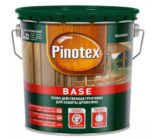 ПИНОТЕКС БАЗА / PINOTEX BASE грунт антисептик для защиты древесины от плесени и синевы, для наружных работ, 2,5л ПИНОТЕКС БАЗА / PINOTEX BASE грунт антисептик для защиты древесины от плесени и синевы, для наружных работ, 2,5л