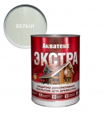 АКВАТЕКС-ЭКСТРА защит.-декор. покрытие для дерева, алкидное, полуглянц, белый (0,8л) new