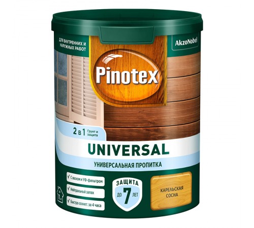 PINOTEX UNIVERSAL / ПИНОТЕКС УНИВЕРСАЛ пропитка 2 в 1, карельская сосна 0,9л