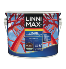 LINNIMAX / ЛИННИМАКС грунт-эмаль алкидная быстросохнущая по ржавчине для наружных и внутренних работ шелковисто-матовая, шоколадный RAL 8017, 2,5л