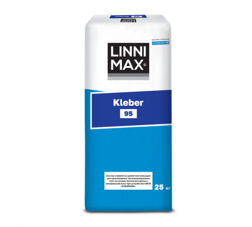 LINNIMAX 95 KLEBER / ЛИННИМАКС 95 КЛЕБЕР клеевой состав на цементной основе для использования в системах фасадной теплоизоляции (СФТК) для наружных работ серый (25кг) LINNIMAX 95 KLEBER / ЛИННИМАКС 95 КЛЕБЕР клеевой состав на цементной основе для использования в системах фасадной теплоизоляции (СФТК) для наружных работ серый (25кг)