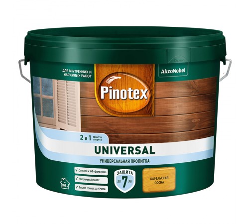 PINOTEX UNIVERSAL / ПИНОТЕКС УНИВЕРСАЛ пропитка 2 в 1, карельская сосна 9л