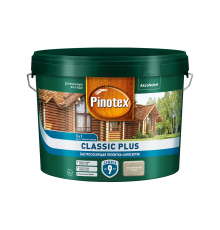 PINOTEX CLASSIC PLUS / ПИНОТЕКС КЛАССИК ПЛЮС пропитка-антисептик, быстросохнущая 3 в 1, скандинавский серый 9л