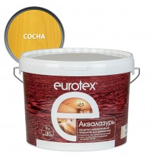 EUROTEX / ЕВРОТЕКС АКВАЛАЗУРЬ лак защит.-декор. для дерева, акриловый, лессирующий, сосна (9л)