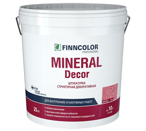 FINNCOLOR MINERAL DECOR / ФИННКОЛОР МИНЕРАЛ ДЕКОР штукатурка декоративная, структурная, короед фракция 2 мм (25кг) FINNCOLOR MINERAL DECOR / ФИННКОЛОР МИНЕРАЛ ДЕКОР штукатурка декоративная, структурная, короед фракция 2 мм (25кг)