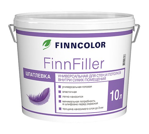 FINNCOLOR FINNFILLER / ФИННКОЛОР ФИННФИЛЛЕР шпаклевка универсальная, финишная для сухих помещений (10л) FINNCOLOR FINNFILLER / ФИННКОЛОР ФИННФИЛЛЕР шпаклевка универсальная, финишная для сухих помещений (10л)