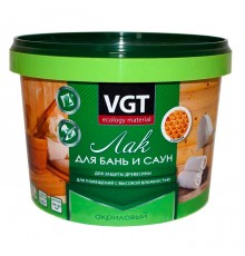 VGT / ВГТ лак по дереву для бань и саун, акриловый с воском (9кг)