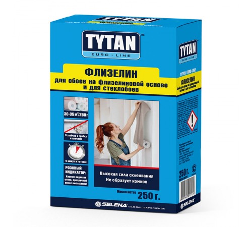 TYTAN EURO-LINE / ТИТАН ЕВРО-ЛАЙН ФЛИЗЕЛИН клей для флизелиновых обоев с розовым индикатором (250гр) TYTAN EURO-LINE / ТИТАН ЕВРО-ЛАЙН ФЛИЗЕЛИН клей для флизелиновых обоев с розовым индикатором (250гр)