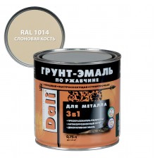 DALI / ДАЛИ грунт-эмаль по ржавчине 3 в 1 гладкая алкидная RAL 1014 слоновая кость 0,75 л