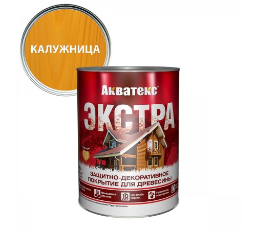 АКВАТЕКС-ЭКСТРА защит.-декор. покрытие для дерева, алкидное, полуглянц, калужница (0,8л) new