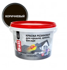 DALI / ДАЛИ краска резиновая трещиностойкая акриловая для кровли цоколя фасада коричневый 3 кг
