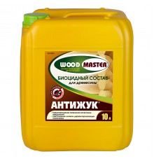 WOODMASTER / ВУДМАСТЕР АНТИЖУК состав биоцидный, бесцветный (10л)