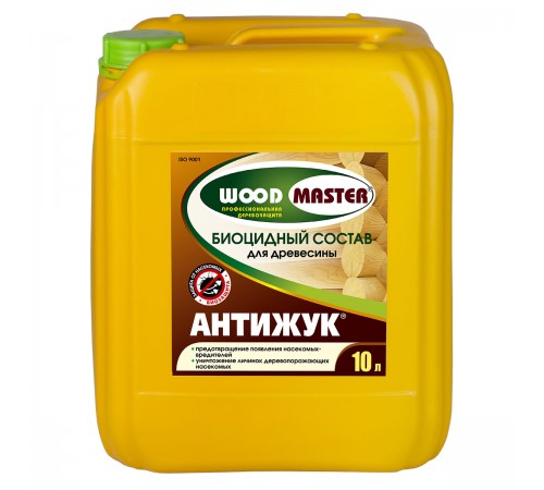 WOODMASTER / ВУДМАСТЕР АНТИЖУК состав биоцидный, бесцветный (10л)