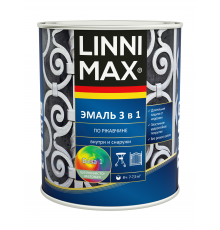 LINNIMAX / ЛИННИМАКС эмаль алкидно-уретановая по ржавчине 3 в 1 для наружных и внутренних работ база 1 (0,75л)