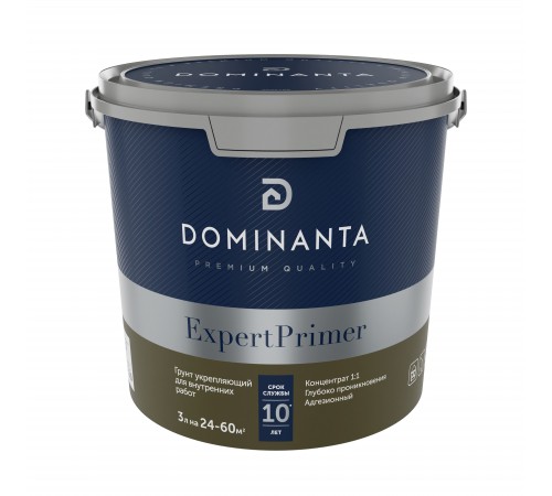 DOMINANTA ExpertPrimer / ДОМИНАНТА ЭкспертПраймер Грунт укрепляющий для внутренних работ (3л) DOMINANTA ExpertPrimer / ДОМИНАНТА ЭкспертПраймер Грунт укрепляющий для внутренних работ (3л)