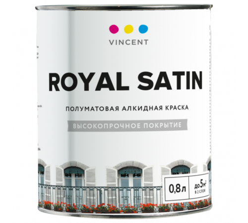 VINCENT A 2 алкидная полуматовая краска для внутренних и наружных работ, баз А (0.8л) VINCENT A 2 алкидная полуматовая краска для внутренних и наружных работ, баз А (0.8л)