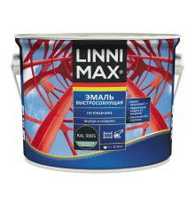 LINNIMAX / ЛИННИМАКС грунт-эмаль алкидная быстросохнущая по ржавчине для наружных и внутренних работ шелковисто-матовая, черный RAL 9005 2,5л