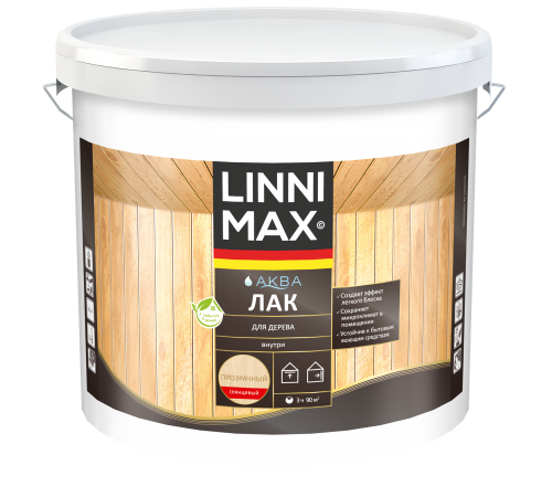 LINNIMAX / ЛИННИМАКС АКВА лак акриловый для дерева для внутренних работ глянцевый прозрачный (9л) LINNIMAX / ЛИННИМАКС АКВА лак акриловый для дерева для внутренних работ глянцевый прозрачный (9л)
