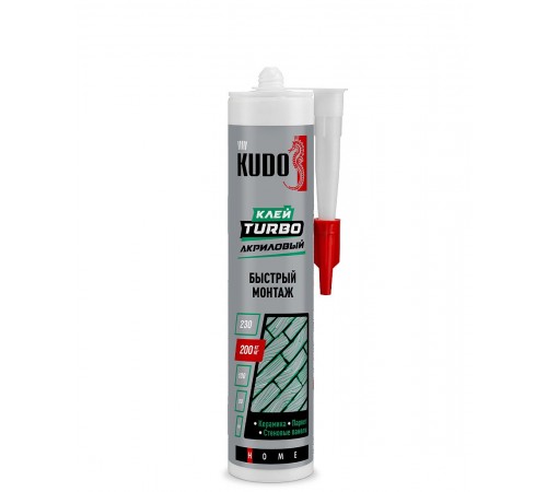 KUDO HOME TURBO / КУДО ХОУМ ТУРБО клей акриловый универсальный для быстрого монтажа белый (280мл)