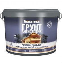 АКВАТЕКС грунт-антисептик для древесины гибридный защитный для внутренних и наружных работ, бесцветный, 9л