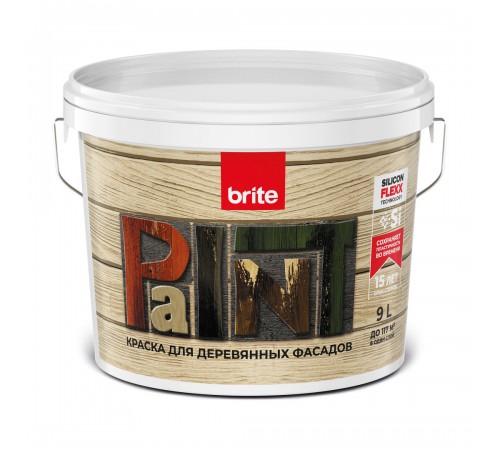 BRITE FLEXX / БРАЙТ ФЛЕКС краска премиальная для деревянных фасадов, база С (9л) BRITE FLEXX / БРАЙТ ФЛЕКС краска премиальная для деревянных фасадов, база С (9л)