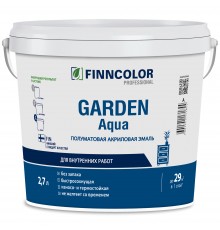 FINNCOLOR GARDEN AQUA / ФИННКОЛОР ГАРДЕН АКВА эмаль акриловая для внутренних работ, полуматовая, база A (2,7л)