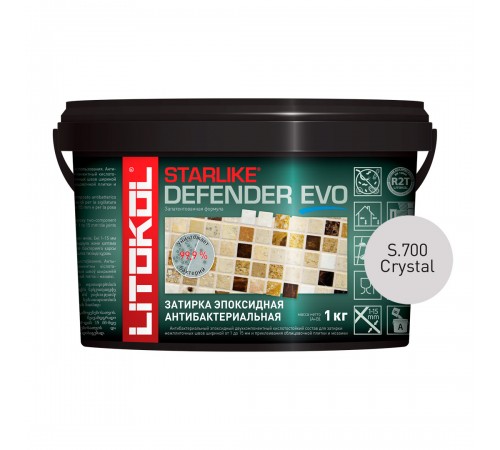LITOKOL STARLIKE DEFENDER EVO / ЛИТОКОЛ СТАРЛАЙК ДЕФЕНДЕР ЭВО затирка двухкомпонентная, эпоксидная, S.700 crystal, 1кг